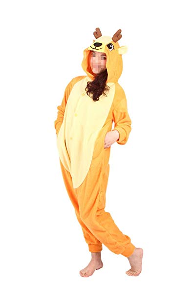 WOTOGOLD Animal Cosplay Costume Sika Deer Unisex Adult Pajamas