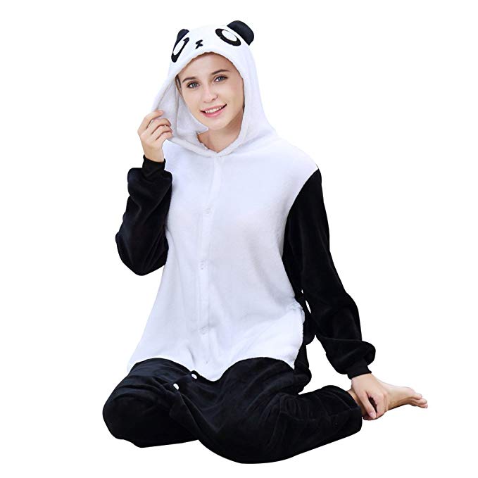 IDGIRL Adults Unisex Panda Costumes Animal Sleepwear Pajamas