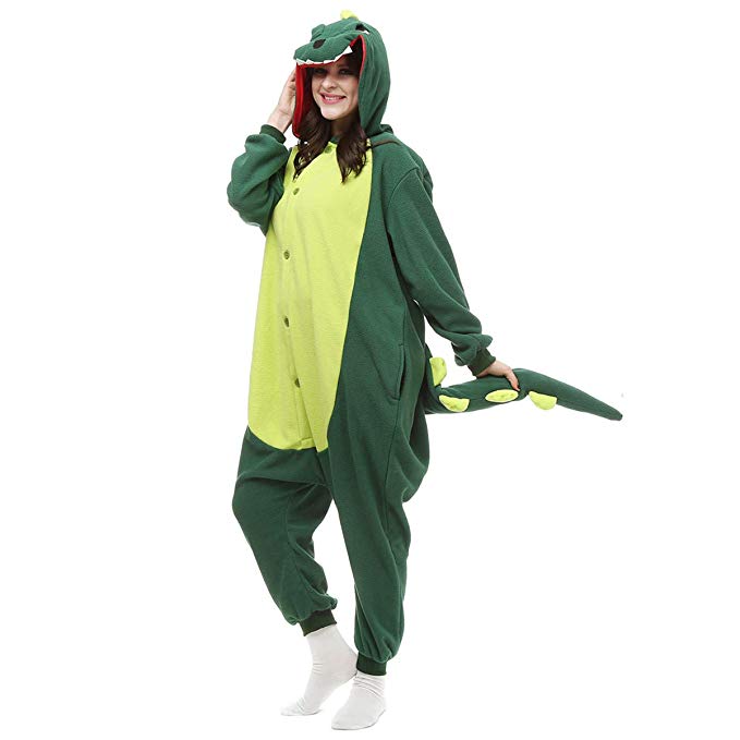 Unisex Dinosaur Onesie One Piece Animal Pajamas Kigurumi Adult Cosplay Costume