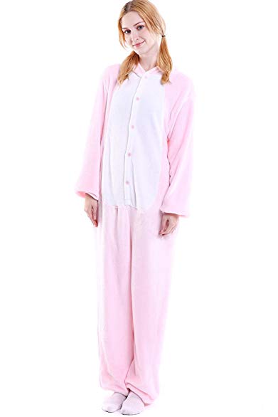 WOERKAZLD Unisex Adult Animals Pajamas - Plush One Piece Cosplay Animal Costume Set