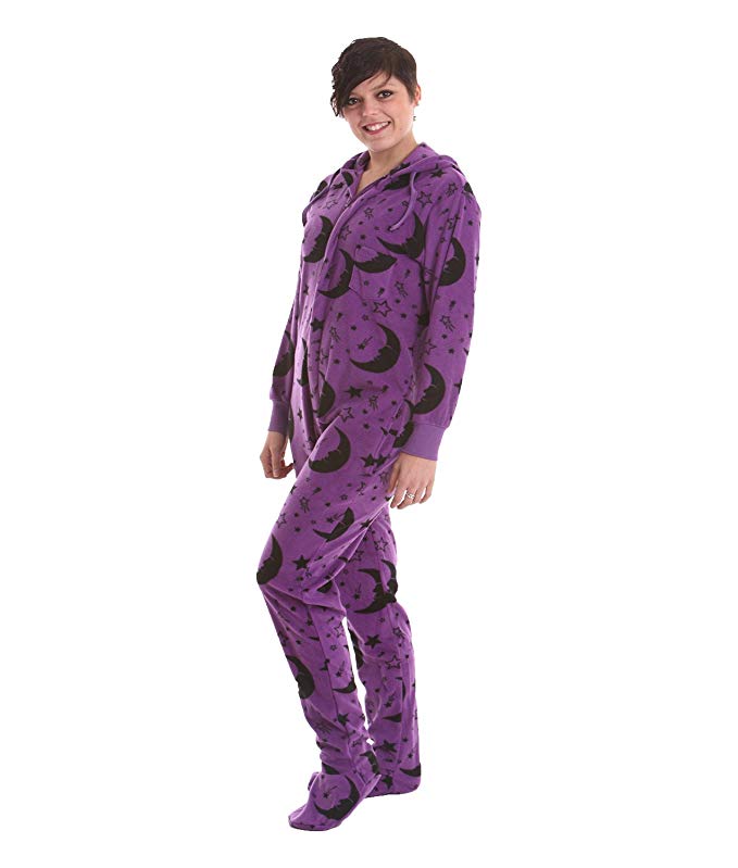 Funzee Wizard Footed Pajamas Adult Onesie Footie Jumpsuit XS-XXL-Size on Height