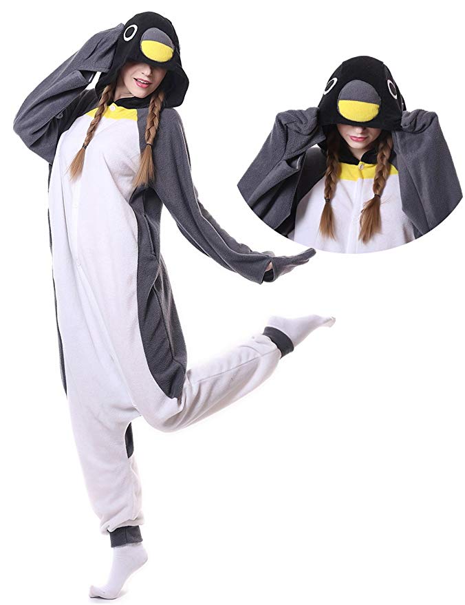 Penguin Onesie Adult Pajamas Halloween Cosplay Costume Kigurumi for Women Men