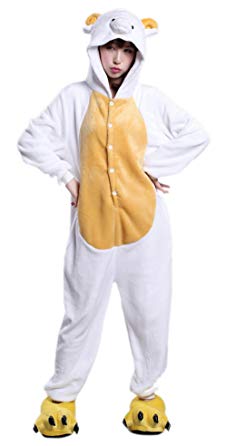 MizHome Sheep Kigurumi Pajama One-Piece Halloween Cosplay Costume Nightwear