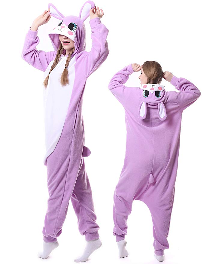 Rabbit Onesie Adult Animal Pajamas Kigurumi Unisex Halloween Costume Sleepwear for Women Men