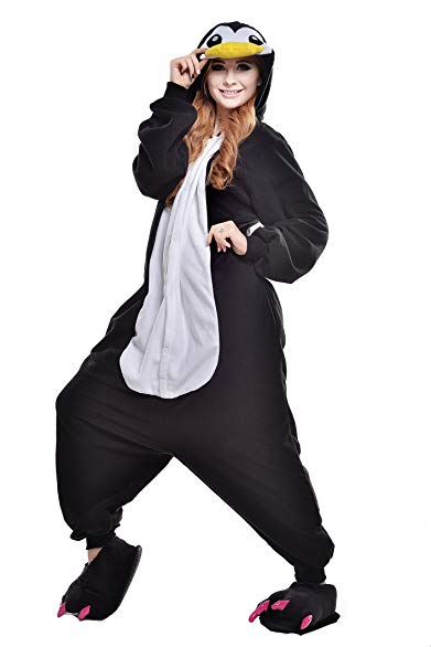 NEWCOSPLAY Unisex Adult Cosplay Pyjamas Penguin Halloween Onesie Animal