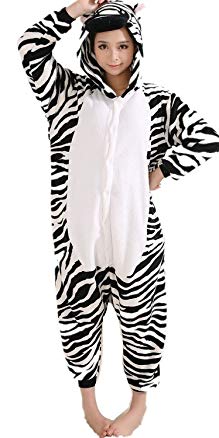 iNewbetter Halloween Costumes Sleepsuit Costume Cosplay Kigurumi Onesie Pajamas Zebra