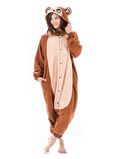 Emolly Fashion Adult Monkey Animal Onesie Costume Pajamas for Adults and Teens