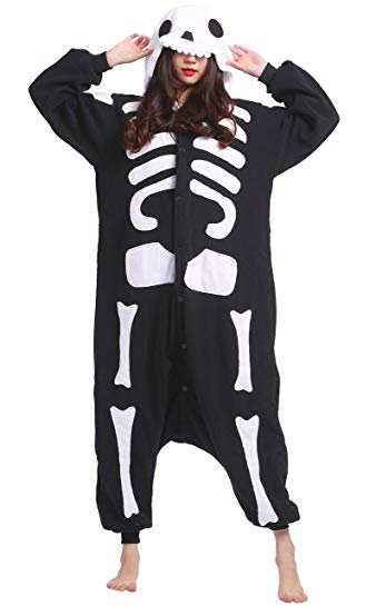 Taigood Unisex Adult Animal Pajamas Plush One Piece Cosplay Skeleton (140-187cm)