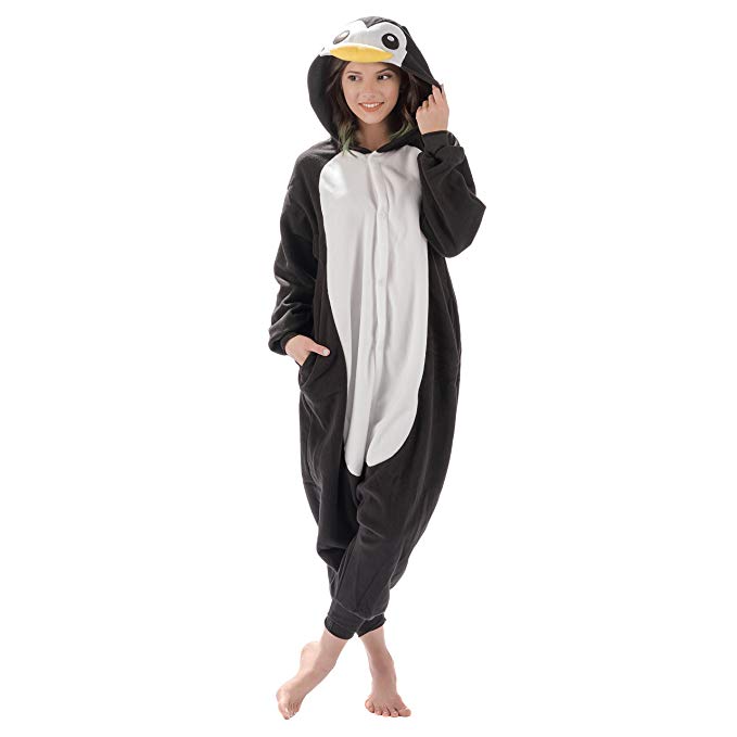 Emolly Fashion Adult Penguin Animal Onesie Costume Pajamas for Adults and Teens