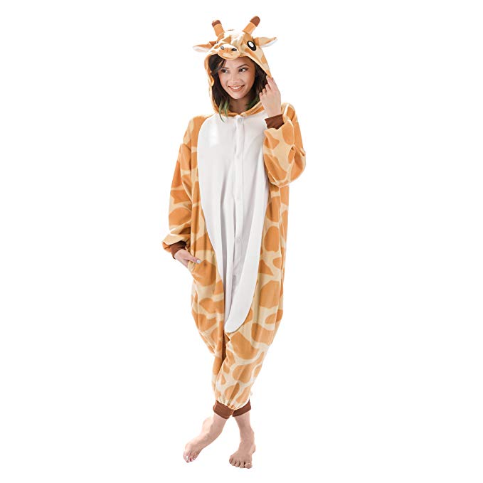 Emolly Fashion Adult Giraffe Animal Onesie Costume Pajamas for Adults and Teens