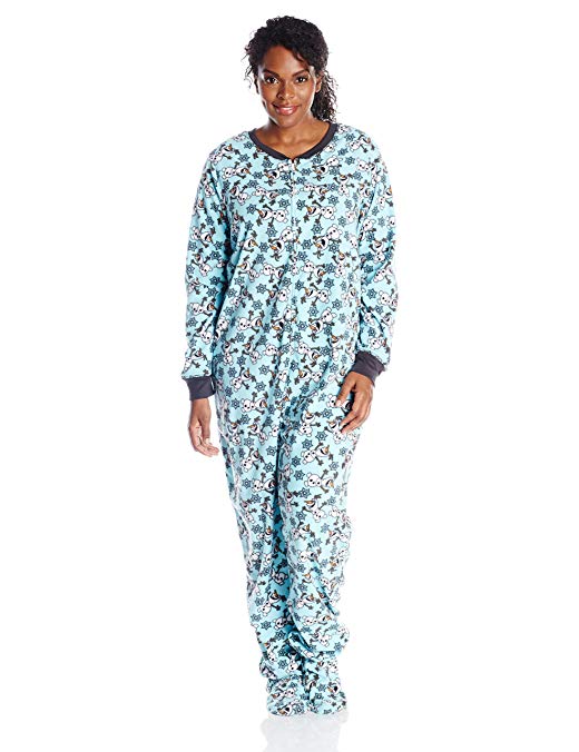 Disney Women's Frozen One-Piece Plus-Size Pajama Bodysuit