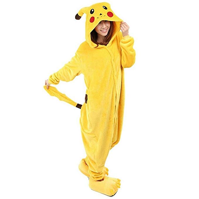 Red Dot Boutique 8017 - Anime Unisex Adult Pajama Pikachu Pokemon Cosplay Costume Yellow S-XL