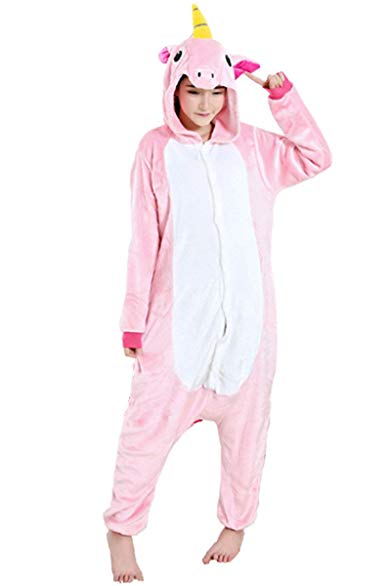 FunCos Adult Halloween Costume Cosplay Animal Hoodie Pajamas Unicorn