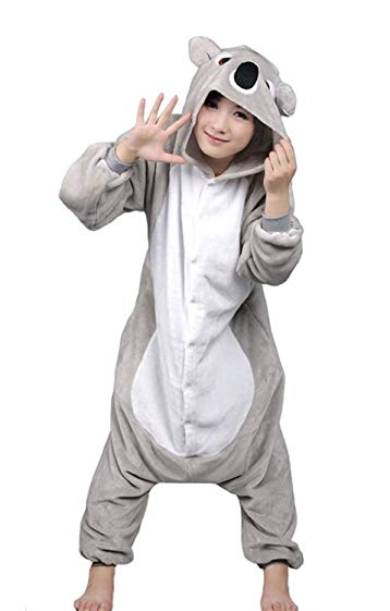 Women Men Grey Koala Unisex Adult Animal Sleep Suit Cosplay Kigurumi Costume Pajamas Outfit Costume Nightclothes Onesies Clothing Pajamas Tracksuit (Medium)