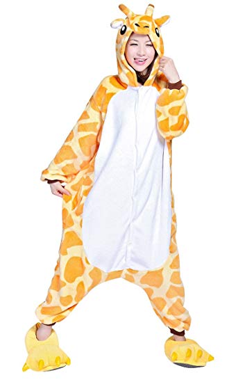 SaiDeng Kigurumi Pajamas Unisex Adult Cosplay Costume Animal Size M Giraffe