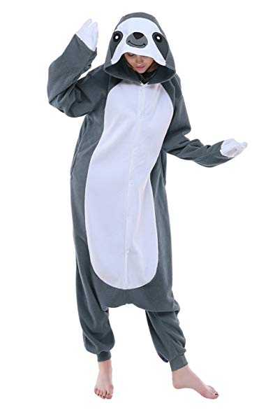 NEWCOPLAY Adult Sloth Anime Unisex Cartoon Pyjamas Halloween Onesie Costume
