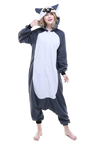 NEWCOSPLAY Adult Unisex Lemur catta Onesie Pajama Costume
