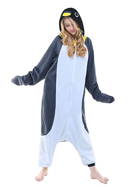 NEWCOSPLAY Adult Unisex Penguin Onesie Pajama Costume