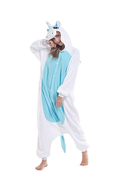 COCOPLAY Unisex Adult Halloween Unicorn Onesie Pajamas Cosplay Costumes One Piece Sleepwear