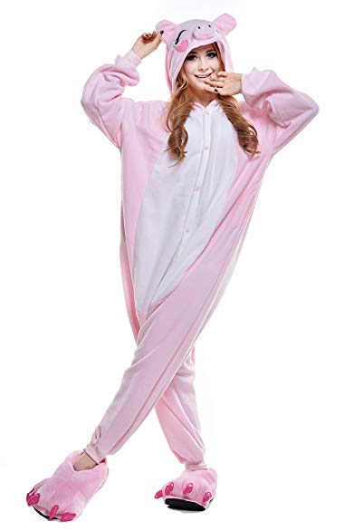 NEWCOSPLAY Sleepsuit Pajamas Homewear Pig OnePiece Cosplay Costume Lounge Wear