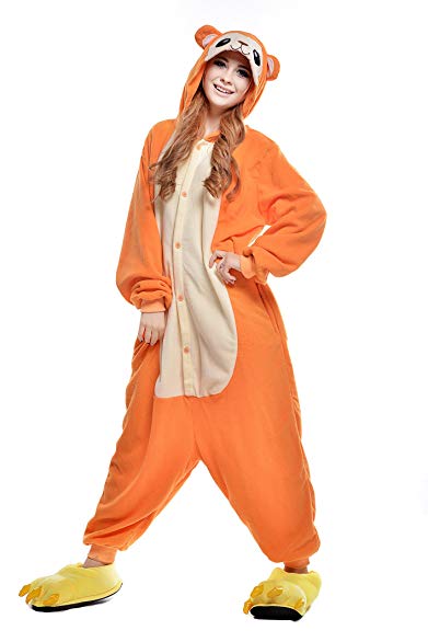 NEWCOSPLAY Adult Unisex Monkey Onesie Pajamas Costume