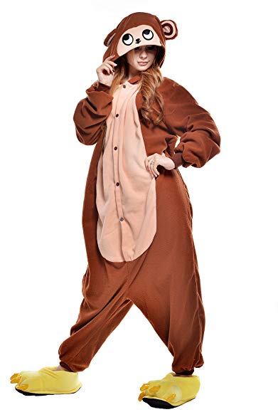 NEWCOSPLAY Halloween Monkey Pajamas Homewear OnePiece Cosplay Costume Lounge Wear