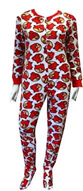 Angry Birds Women's Big Red Gripper Bottom Footie Pajama