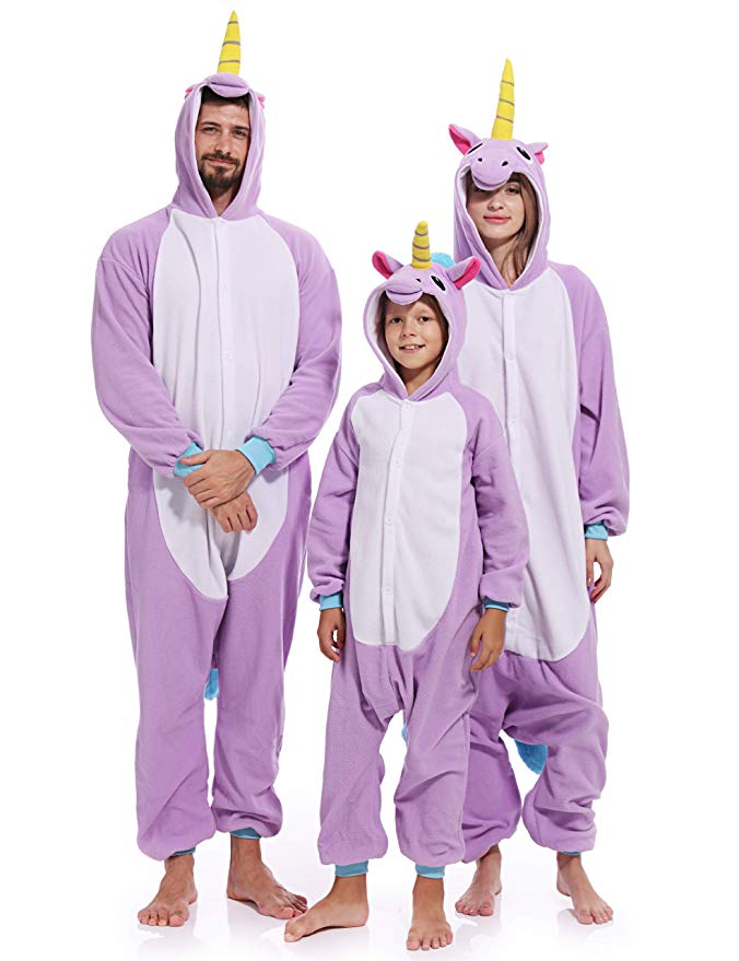 Unisex Onesies Unicorn Pajamas Kigurumi Halloween Costume Outfit Sleepwear for Adult Kids