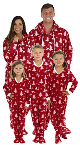 SleepytimePjs Family Matching Cranberry Deer Onesie PJs Footed Pajamas